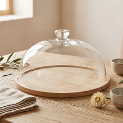 Cake Serving Platter with Glass Lid